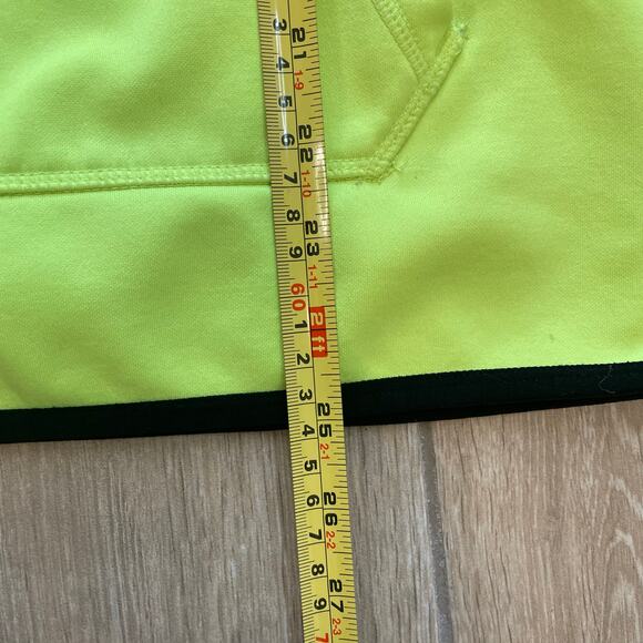 Nike Therma-FIT Neon Green Hoodie Size L Golf Fleece Pullover Sweatshirt - Picture 10 of 10